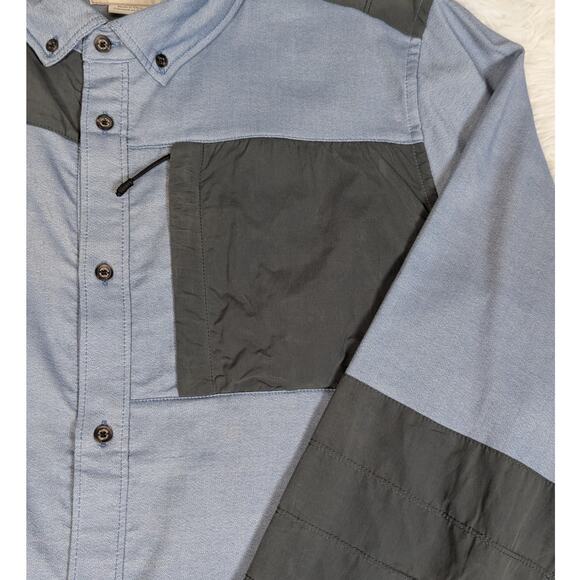 Alps & Meters Merino Wool Cotton Utility Shirt Blue Gray XXL Outdoor Workwear - Picture 12 of 16